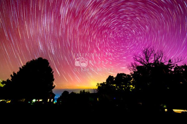 Aurora Borealis and Star Trails, Centre County, Pennsylvania