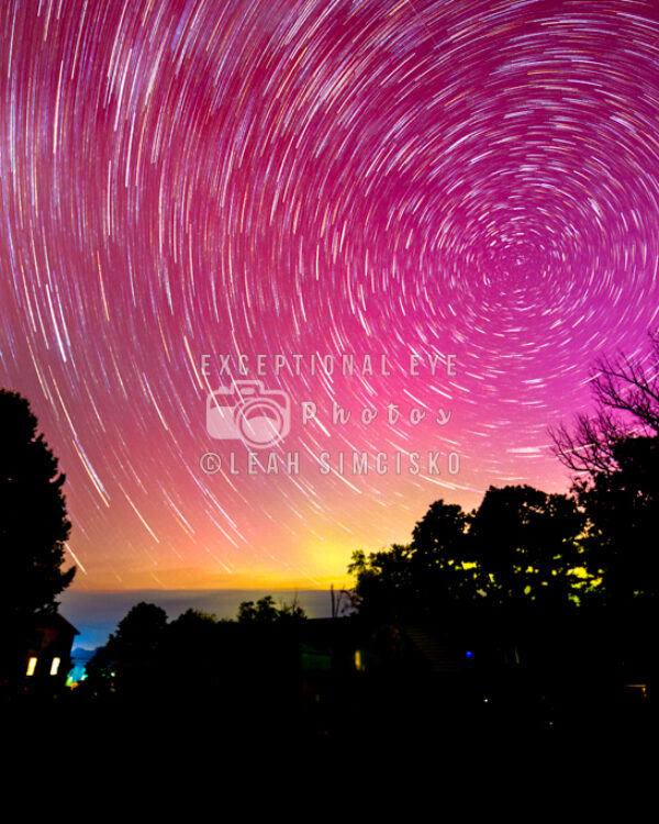 Aurora Borealis and Star Trails, Centre County, Pennsylvania